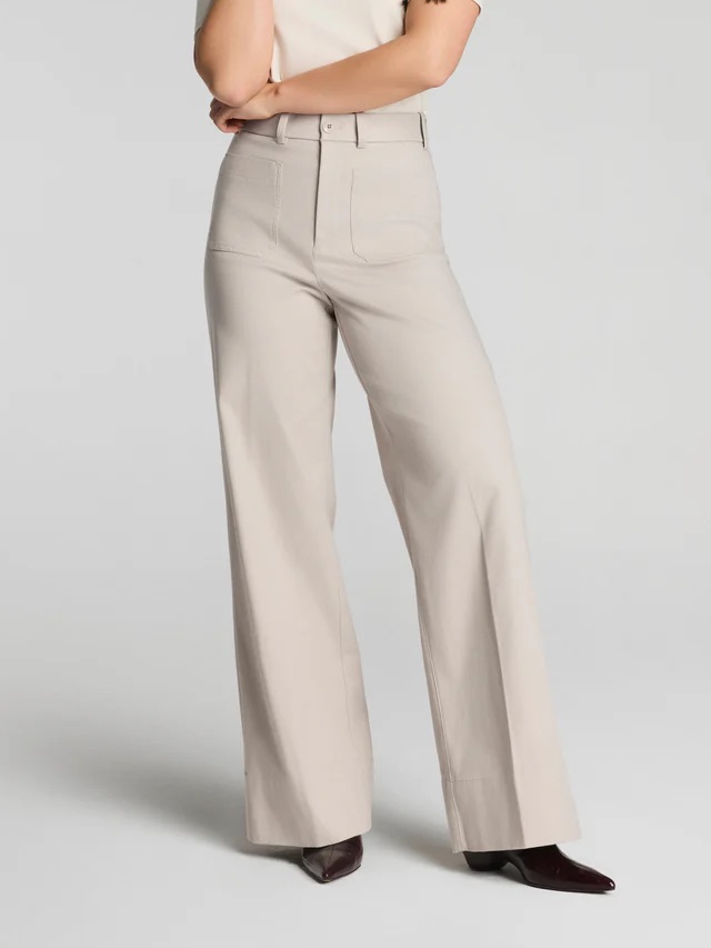 Nwt Spanx Wide Leg Pant With Patch Pockets (Bone) Size: M